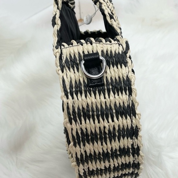 NWT MMS Design Studio White&black Straw Purse - Picture 4 of 8